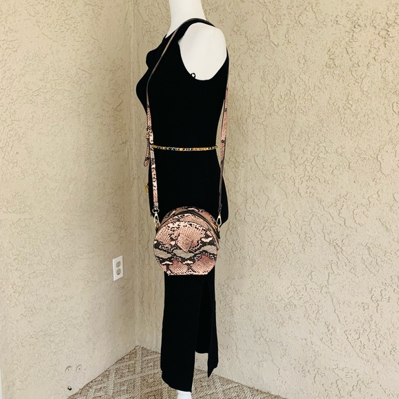 NWT LEITH Black Dress Knit Midi Scoop Neck Side Slit Jersey - Picture 3 of 8